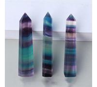 KatLin Bellissimo 1pc Prisma Esagonale in Cristal Artigianale in Pietra Naturale Torre di Quarzo 36 Colori Bacchetta Minerale energetica Decorazione della casa Regalo(Colored Fluorite,5-6cm)