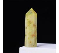 KatLin Bellissimo 1pc Prisma Esagonale in Cristal Artigianale in Pietra Naturale Torre di Quarzo 36 Colori Bacchetta Minerale energetica Decorazione della casa Regalo(Flower Jade,5-6cm)