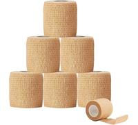 KATLKIU 6 Rotoli Benda Elastica Autoadesiva, Bendaggio Autoadesivo Traspirante, Fasciatura Coesiva per Sport e Uso Medico, per Ginocchio, Caviglia, Braccia e Mani (pelle, 5CM x 4.5M)