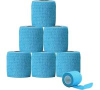 KATLKIU 6 Rotoli Benda Elastica Autoadesiva, Bendaggio Autoadesivo Traspirante, Fasciatura Coesiva per Sport e Uso Medico, per Ginocchio, Caviglia, Braccia e Mani (blu, 5CM x 4.5M)