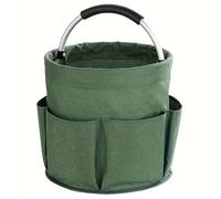KATLKIU Borsa da giardinaggio pieghevole 17L con 6 tasche esterne, borsa porta attrezzi impermeabile/cestino portaoggetti/organizer per giardino, casa, campeggio & picnic, con guanti da giardinaggio