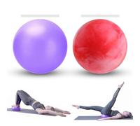 KATLKIU Mini mini palla per pilates, palla morbida da 20 cm con cannuccia gonfiabile, palla morbida per yoga per l'allenamento degli addominali e delle spalle, equilibrio (Viola+Rosa nuvola)