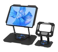 KATLKIU Supporto da scrivania per iPad, supporto da scrivania per tablet, girevole a 360°, regolabile, con raffreddamento aperto, supporto pieghevole per telefono, compatibile con iPadPro/Air, MacBook