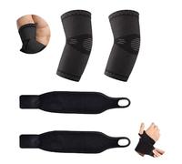 KATLKIU tutore gomito + tutore polso, gomitiera per epicondilite polsiera per tendinite polso, combinazione di indumenti protettivi per lo sport, compressione elastica, set da 2 pezzi