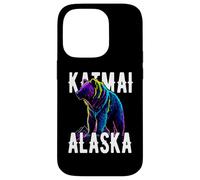 Katmai, Alaska, USA, motivo: orso grizzly Custodia per iPhone 14 Pro