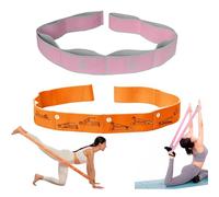 katmerio 2 Pcs Fascia Elastica Fitness, Yoga Stretching Band con 8 livelli di forza, Elastico Fasce di Resistenza per Yoga, Pilates, Fitness, Stretching, Allenamento, Danza(Arancione e Rosa)