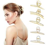 katmerio 5 fermagli per capelli grandi, in metallo, per capelli spessi, clip antiscivolo, clip per capelli, per donne e ragazze