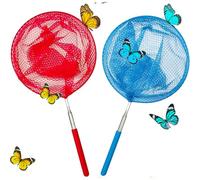 katmerio Confezione da 2 retini telescopici per bambini, rete da pesca estensibile, rete a farfalla, ideale per catturare insetti, pesca, attività all'aperto, giardino, natura, scienza, esplorazione