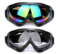 katmerio Occhiali da sci snowboard, 2 pezzi, occhiali da sci da uomo e donna, protezione UV da snowboard, anti-appannamento, occhiali da moto, occhiali da sci a specchio, adatti per sport all'aria
