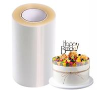 katmerio Pellicola per bordi della torta, 30 cm x 10 m, trasparente, in acetato, riutilizzabile, per mousse, torte, cioccolato, crema, dessert Crafting