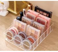 katmerio Porta trucchi in plastica o armadietto,Organizer per cosmetici con 7 scomparti,Contenitore per make-up per bagno, tavolo da trucco o camera da letto(trasparente)