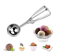 katmerio Porzionatore per gelato in acciaio inox, 6 cm, cucchiaio da gelato con grilletto e impugnatura comoda, per gelato, purè di patate, biscotti, pasta e melone
