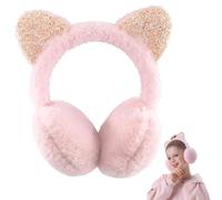 katmerio Scaldaorecchie invernali, per donne e ragazze, paraorecchie invernali, in peluche, per bambini, con motivo volpe, per l'uso quotidiano, per sci all'aria aperta