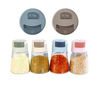 katmerio Set di 4 barattoli per spezie, in vetro, con dosatore, sale e pepe, dosatore preciso da 0,5 g, set colorato da 180 ml, per cucina, campeggio