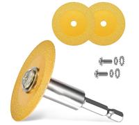 Katnetoly 1/4 Pollici Gambo Esagonale con 2 Pezzi di Diamantata per Tagliatubi In PVC, Mini Disco da Taglio per Tagliare il Vetro, A