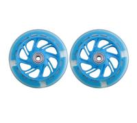 Katnetoly 1 Paio di Ruote Lampeggianti Un LED per Scooter per Bambini da 120 Mm con Cuscinetti Ruote per Scooter Lampeggianti Anteriori/Posteriori Un LED, Blu