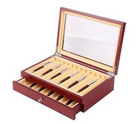 Katnetoly 1 PCS 23 Slot per Penna In Legno per Penna di Lusso A 2 Strati Organizer per Penna Stilografica Trasparente per Finestra Scatola da Collezione 2