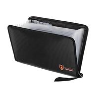 Katnetoly 1 PCS Cartella di File Espandibile Ignifuga Cartella di File Ignifuga con Etichette, (12 Tasche)