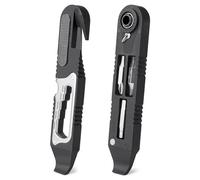 Katnetoly 1 Pezzo Chiave A Cricchetto per Riparazione Pneumatico Bicicletta Leve per Pneumatici Bicicletta con Cacciavite A Cricchetto Acciaio Legato Nero, Plastica per Bici da Strada