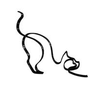 Katnetoly 1 Pezzo Scultura d'Arte Minimalista Gatto, Statua d'Arte Astratta di Disegno Geometrico del Gatto, Statua Creativa Nera per Decorare Pareti.