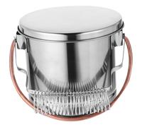 Katnetoly 1 Pezzo Secchiello per Matite Secchio per Pennelli In Acciaio Inossidabile Pulitore per Pennelli In Metallo Supporto In Metallo Ermetico