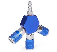 Katnetoly 1 Pz Collettore Aria A 3 Vie NPT da 1/4 di Pollice, Raccordi Rapidi Industriali Spina Accessori per Tubi Flessibili del Compressore D'Aria In Alluminio Raccordi A Connessione Rapida