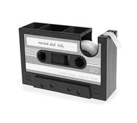 Katnetoly 1 Pz Portapenne Dispenser per Nastro Adesivo Retrò Dispenser per Nastro A Cassetta Forniture per Ufficio Retrò Divertente Simpatico Dispenser per Nastro Grigio-Nero