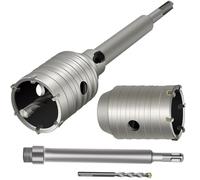 Katnetoly 1 Set di Seghe A Tazza per Calcestruzzo da 2 1/2 Pollici con Gambo SDS Plus da 220 Mm, Punta da Trapano per Seghe A Tazza da Muro da 65 mm per Muro di di Cemento