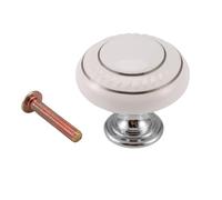 Katnetoly 1 x cassetto in ceramica per porta / / armadietto/armadietto con maniglia bianca