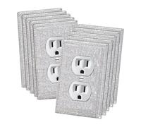 Katnetoly 10 Confezioni di Copri Interruttori e Prese, Copri Placche da Parete con Strass Scintillanti, Copri Placche da Parete con Strass Scintillanti Argentati