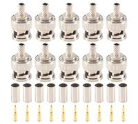 Katnetoly 10 Connettori A Crimpare A 3 Pezzi Bnc Rg58