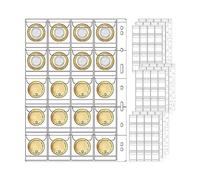 Katnetoly 10 Pagine Tascabili per la Raccolta di Monete con 9 Fori per Album di Monete, Buste per la Maggior Parte Dei Distintivi di Francobolli di Monete, Ecc.