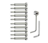 Katnetoly 10 Paia di Kit di Ringhiere per Cavi Invisibili Pollici, Ricevitore Invisibile 1/8 Pollici e Estremità con Perno A Pressare per In Legno/Metallo 2x2 Pollici, Pollici