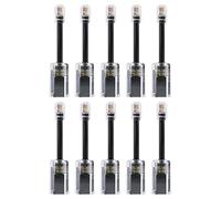 Katnetoly 10 Pezzi Detangler Telefonico RJ9 4P4C 360 Gradi Esteso Rotante Anti-Angolo Un T Telefonico Nero Fisso