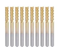 Katnetoly 10 Pezzi di Fresa per Incisione In Carburo di Titanio con Rivestimento In Titanio, Punte per Router CNC per Macchine PCB, Gambo da 1/8 di Pollice 3,175 mm