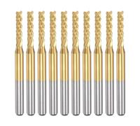 Katnetoly 10 Pezzi di Fresa per Incisione In Carburo di Titanio con Rivestimento In Titanio, Punte per Router CNC per Macchine PCB, Gambo da 1/8 di Pollice 2,2 mm
