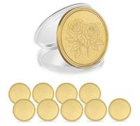 Katnetoly 10 Pezzi di Incisione, Monete In, Monete In Metallo, Incisione, 40 Mm, con Scatola di Protezione In Acrilico