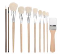 Katnetoly 10 Pezzi di Pennello per Smalto per Ceramica, Set di Pennelli In Ceramica, Set di Pennelli In Lana per Acquerelli, per Studenti, Adulti e Bambini