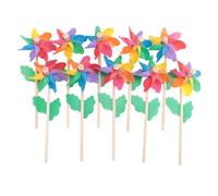 Katnetoly 10 Pezzi Girandole nel Legno, Girandole per Feste con Mulino Un Girandole DIY Set per Bambini Giocattolo Giardino Prato Decorazioni per Feste