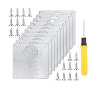 Katnetoly 10 Pezzi Kit di Piastre di Riparazione per Cerniere per Armadietti Kit di Piastre di Riparazione per Cerniere In Acciaio Inossidabile per Porte di Armadi per Mobili
