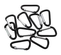 Katnetoly 10 Pezzi Nero D Shaped in Lega di Alluminio a Scatto Gancio Gancio Catena moschettone