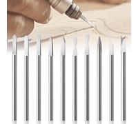 Katnetoly 10 Pezzi Strumenti per Intaglio In Legno per Utensili Rotanti da 1/8 "Strumenti di Lavorazione del Legno Gambo BIT di Utensili Rotanti Compatibili per la Perforazione Intagliata