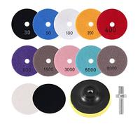 Katnetoly 10 Pezzi Tamponi per Lucidatura Diamantati 4 Pollici 10 Confezioni 3/8 Pollice-11 Backer Pad Kit per Lucidatura Granito Kit per Lucidatura Marmo