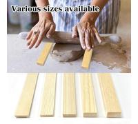 Katnetoly 10 Pz Insegnamento di Ceramica Bastone di Rotolamento Guida 5 Dimensioni Set di Guide In Legno per Bastone di Rotolamento per Ceramica e Argilla Polimerica, Facile da Usare