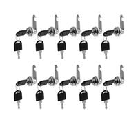 Katnetoly 10 Set di Serrature di Sicurezza per Armadietti con Cilindro In Metallo, Serrature A Camma con Chiavi, per Cassette Postali, con Serratura per Cassetti, 16 mm