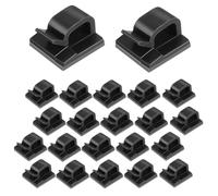 Katnetoly 100 Clip per Luci da Esterno per Luci A Catena, Mini Ganci per Cavi Autoadesivi, Ganci per Cavi, Ganci per Organizer per Cavi, Colore Nero, Facile da Installare