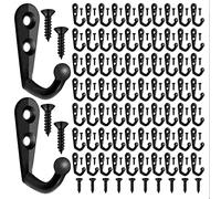 Katnetoly 100 Pezzi di Gancio per Appendiabiti un Gancio Singolo un Parete un Doppio Foro e 210 Pezzi di per Appendere il Gancio per Chiave