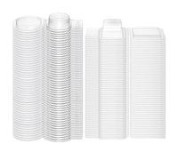 Katnetoly 100 Pezzi di Stampi Vuoti in Plastica Pet Trasparente per Cubetti di da Sciogliere, per Stampi per Candele da 1 Oz.