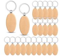Katnetoly 100 Pezzi in Legno Grezzi in Legno Sfuso con Incisione in Legno Non per Regalo Fai da Te (Ovale) Durevole Facile da Installare