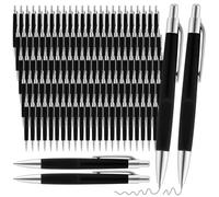 Katnetoly 100 Pezzi Penne A Sfera Retrattili Inchiostro Nero Penne A Scatto Sfuse 0,7 mm Punta Media Sbavature Set di Penne per Scuola, Ufficio